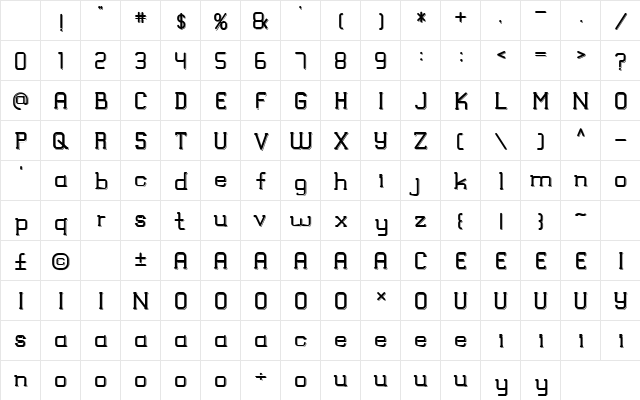 TRUMANS Shadow Character Map TRUMANS Shadow Character Map