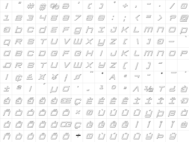 Colony Marines Outline Italic Outline Italic Character Map Colony Marines Outline Italic Outline Italic Character Map