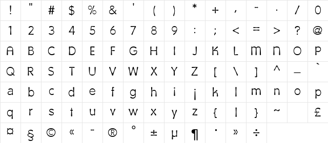 CalipsoCyrillic Regular Character Map CalipsoCyrillic Regular Character Map