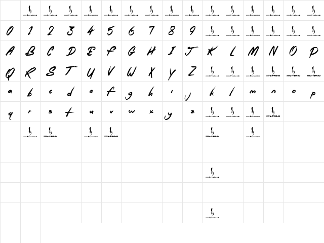 Royal Riot Regular Character Map Royal Riot Regular Character Map