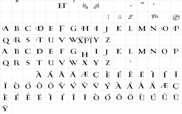Damasus Regular Character Map Damasus Regular Character Map