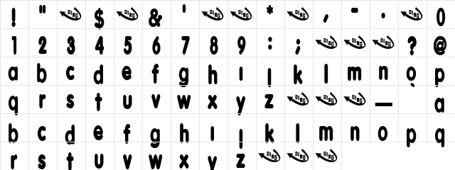 LonelyFrog Regular Character Map