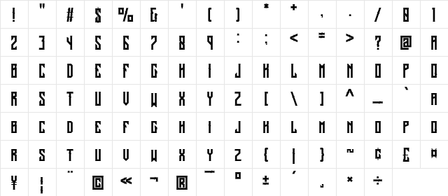Alardo Demo Regular Character Map