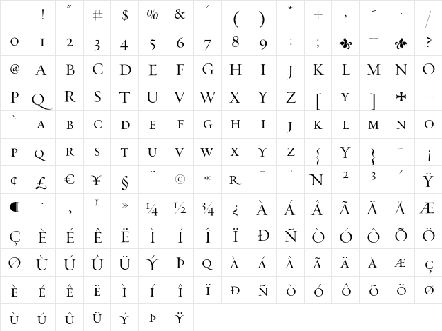 Requiem Display-HTF-SmallCaps Character Map Requiem Display-HTF-SmallCaps Character Map