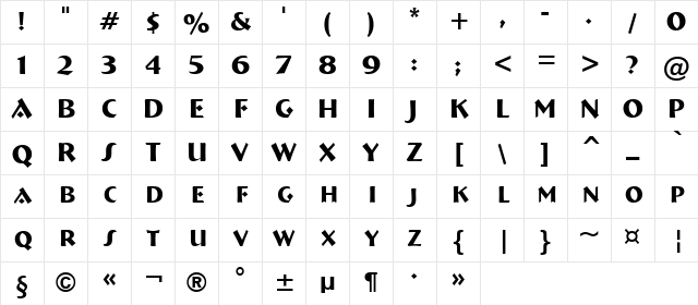 a_BremenCaps Regular Character Map a_BremenCaps Regular Character Map