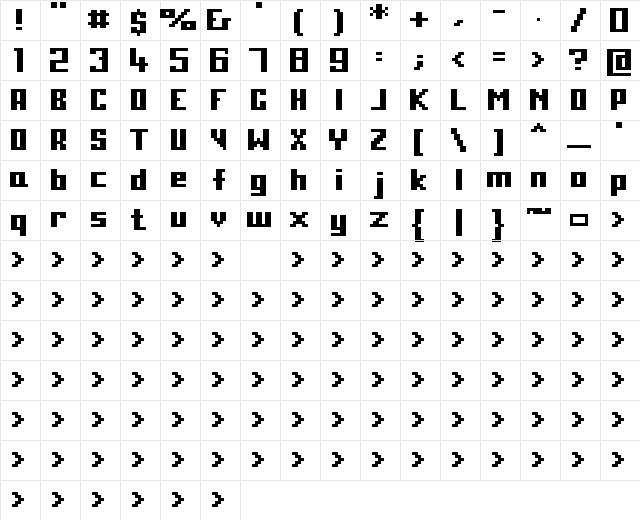 00Cryonix Bold Character Map 00Cryonix Bold Character Map