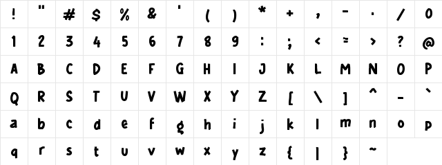 g Gempur Regular Character Map