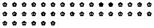 AlphaShapes pentagons Normal Character Map