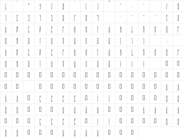 MURO SP Regular Character Map MURO SP Regular Character Map