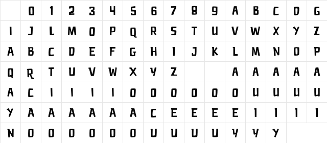 PAMPARAY Demo Regular Character Map PAMPARAY Demo Regular Character Map