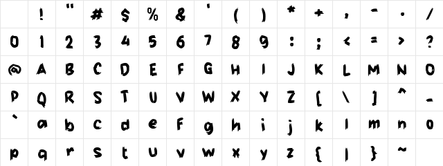 f Foregate Regular Character Map