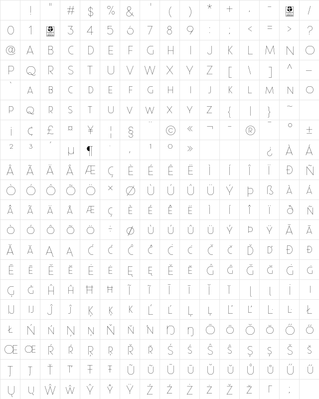 Pages Grotesque Thin Demo Regular Character Map Pages Grotesque Thin Demo Regular Character Map