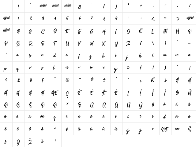 Crash Soul Regular Character Map Crash Soul Regular Character Map