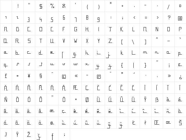 BousniCarre LT Std Light Regular Character Map BousniCarre LT Std Light Regular Character Map