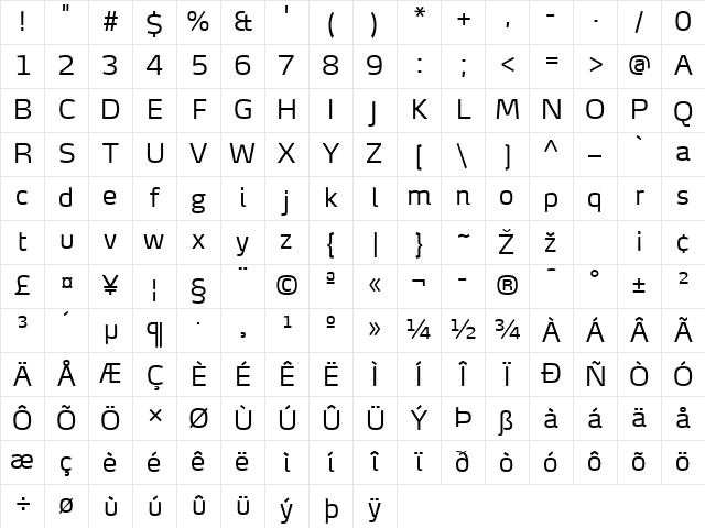 MaxDemiSerifTF-Light Regular Character Map MaxDemiSerifTF-Light Regular Character Map