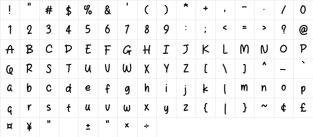 Catways Regular Character Map Catways Regular Character Map