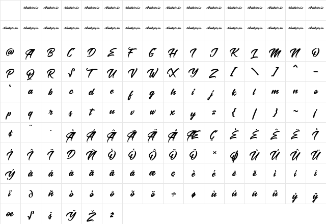 BaksodaDemo Regular Character Map