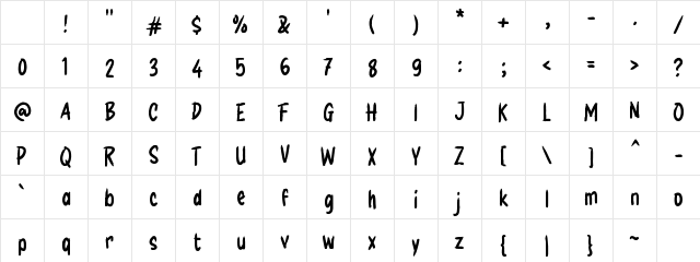 g Guerra Regular Character Map
