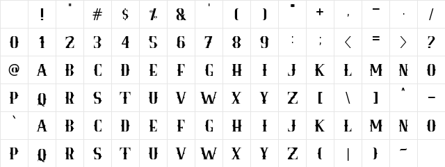 Royale Kingdom DEMO Regular Character Map Royale Kingdom DEMO Regular Character Map