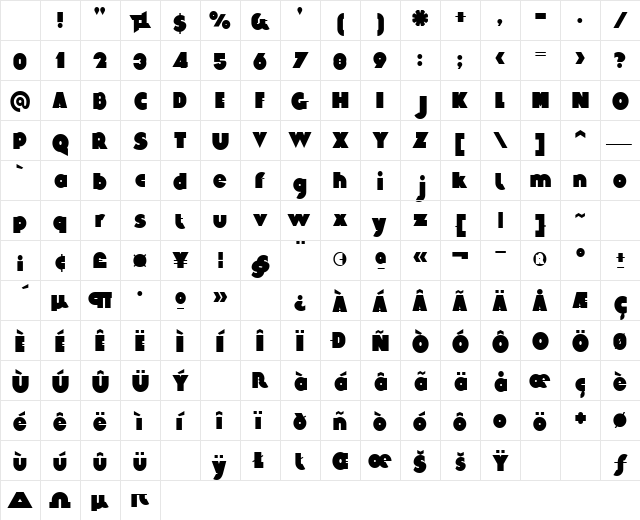 Eagan Regular Character Map Eagan Regular Character Map