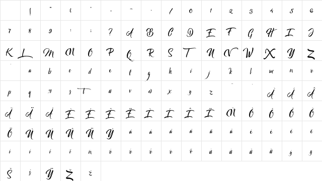 Bareken Regular Character Map Bareken Regular Character Map