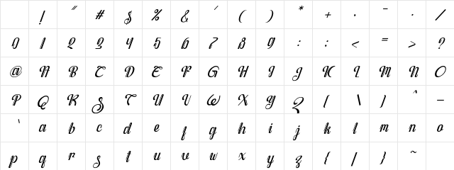 Javassoul Italic Regular Character Map Javassoul Italic Regular Character Map