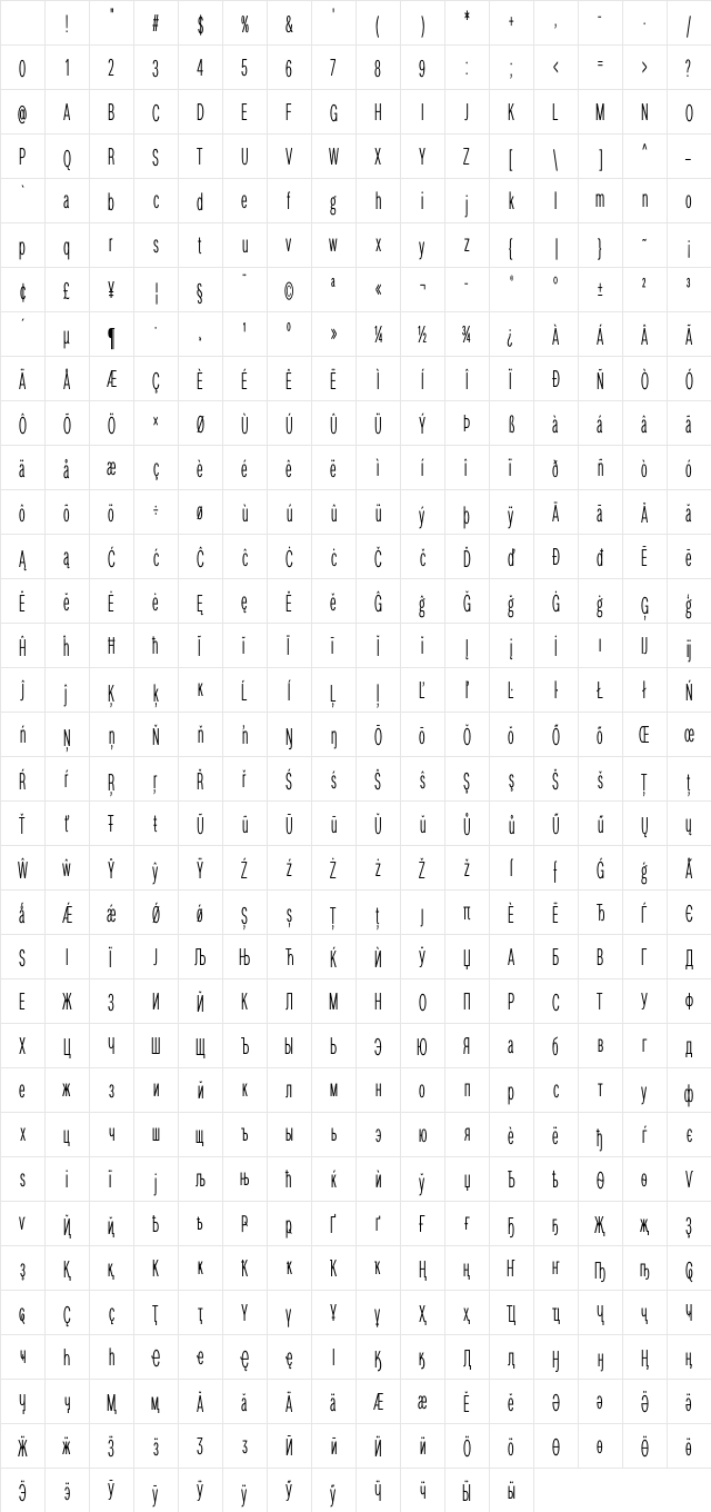 LT Amber Compressed Light Character Map LT Amber Compressed Light Character Map