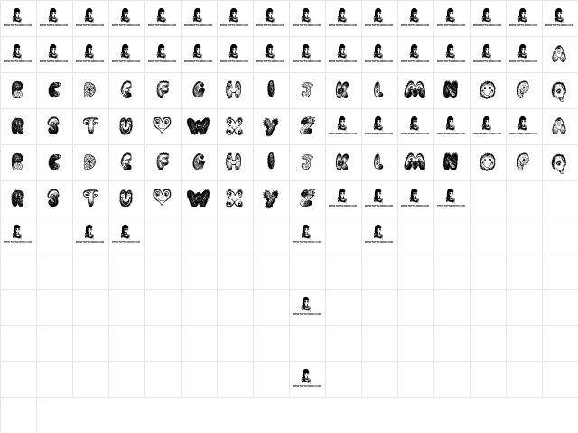 Cartoon Freak Regular Character Map Cartoon Freak Regular Character Map