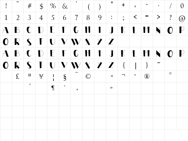 BABY CUTE Regular Character Map