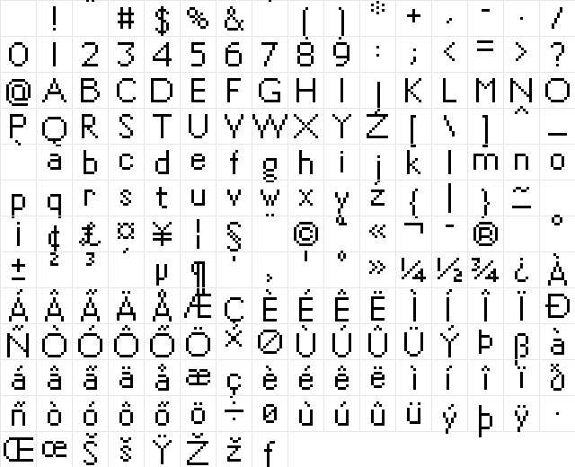 01Phonetix Regular Character Map