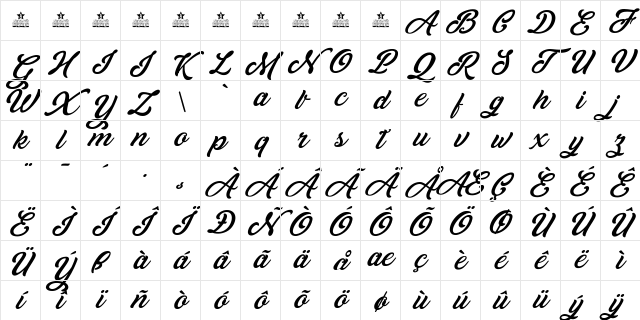 Skywalker Personal Use Regular Character Map Skywalker Personal Use Regular Character Map