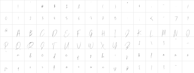 Mellati Script DEMO Regular Character Map Mellati Script DEMO Regular Character Map