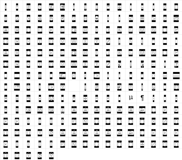 a_NoterCmB&W Regular Character Map a_NoterCmB&W Regular Character Map