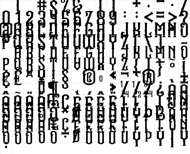 Stradas Regular Character Map Stradas Regular Character Map