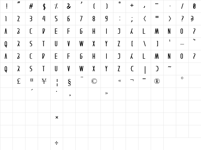 < AFTERAIN /> Regular Character Map