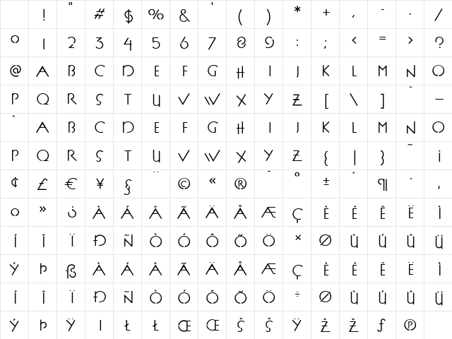P22FLLWExhibition Regular Character Map P22FLLWExhibition Regular Character Map