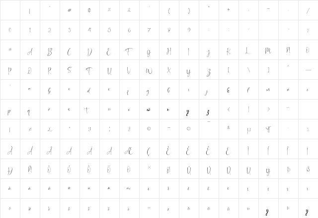 Autopilot Regular Character Map