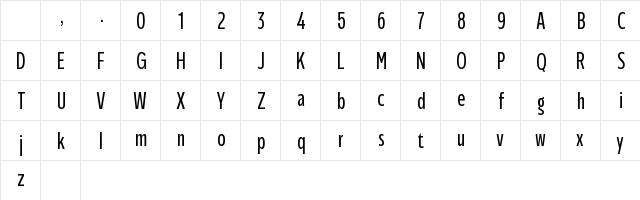 Performa Cn Lt Regular Character Map Performa Cn Lt Regular Character Map