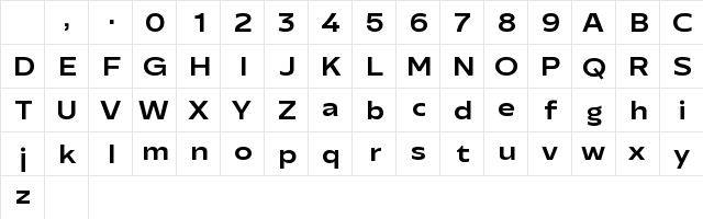 Performa Ex SemiBold Regular Character Map