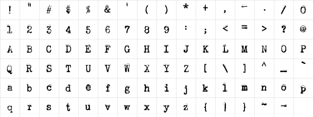 CK Wintertype Regular Character Map CK Wintertype Regular Character Map