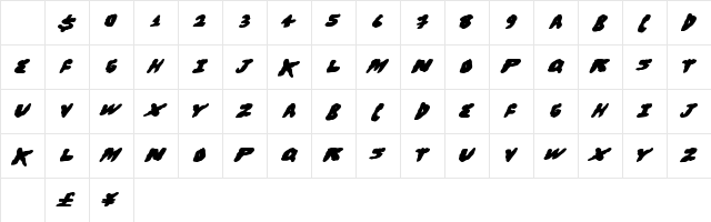 BroHugs Regular Character Map BroHugs Regular Character Map