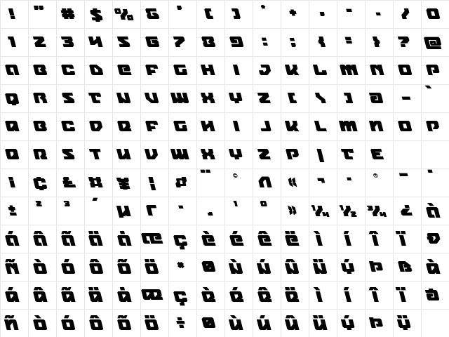 Legacy Cyborg Leftalic Regular Character Map Legacy Cyborg Leftalic Regular Character Map