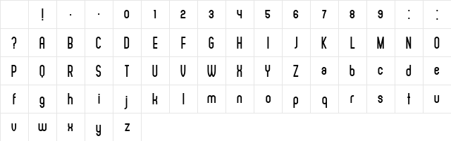 Adelino Regular Character Map Adelino Regular Character Map