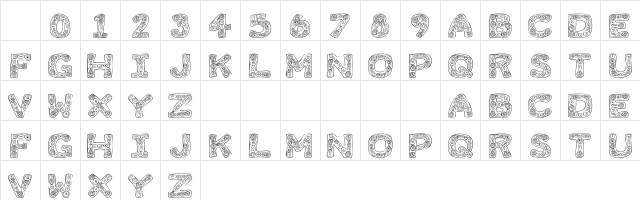 101! Button Mania Regular Character Map
