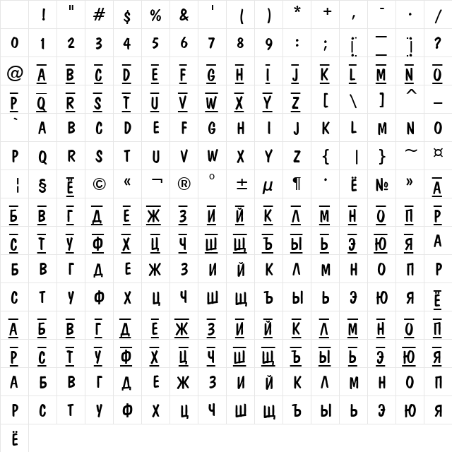 a_DomInoTitulDcFrCmb Normal Character Map a_DomInoTitulDcFrCmb Normal Character Map