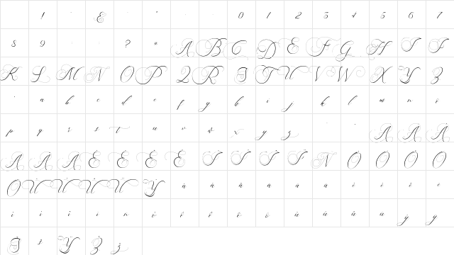 Beauty Angelique Regular Character Map
