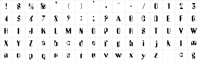 Perkle Display SSi Regular Character Map Perkle Display SSi Regular Character Map