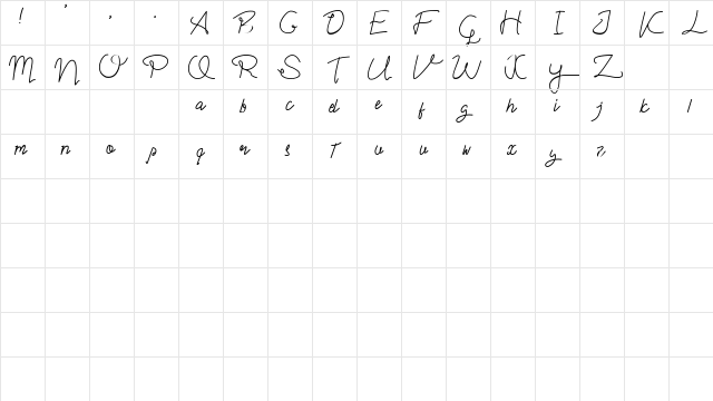 I'm yours Regular Character Map