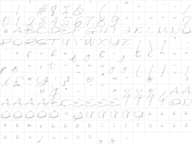 Sameday Signature Regular Character Map Sameday Signature Regular Character Map