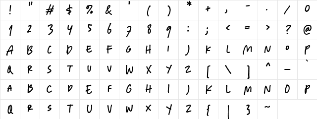 Bright Topic Demo Regular Character Map